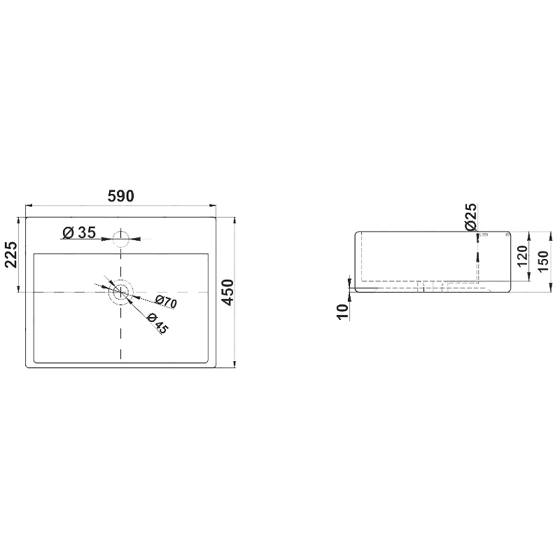 Раковина Melana 59 MLN-A121 Белая от магазина ЛесКонПром.ру