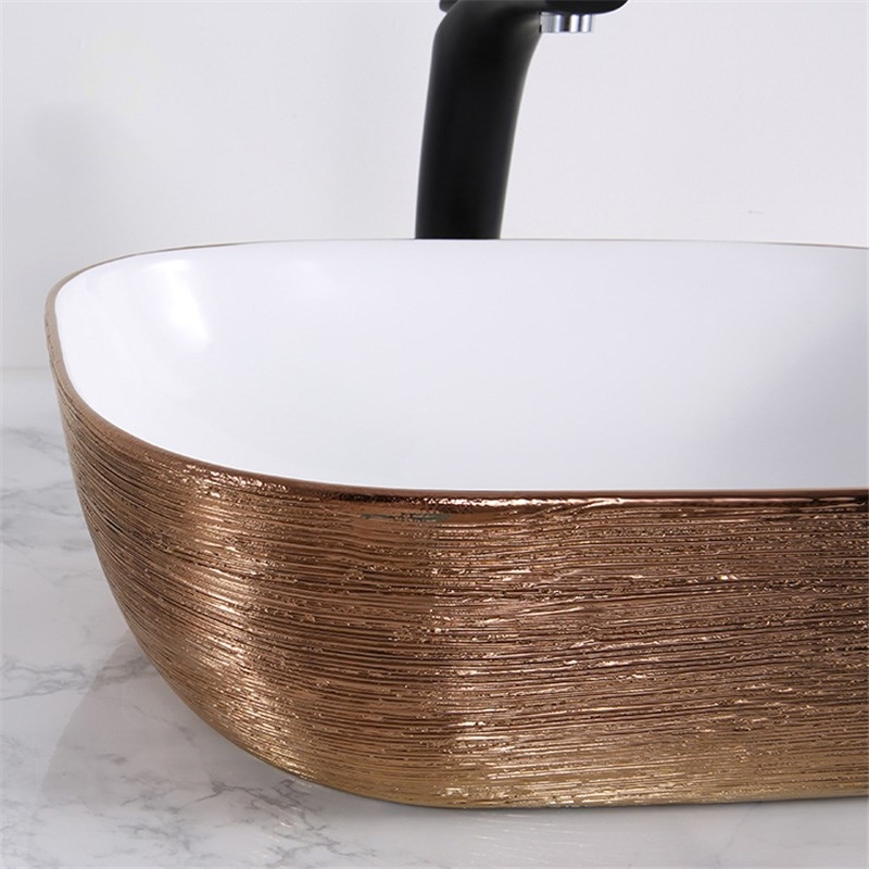 Раковина-чаша Mira 46 MR-4632LWG Белая Золото от магазина ЛесКонПром.ру