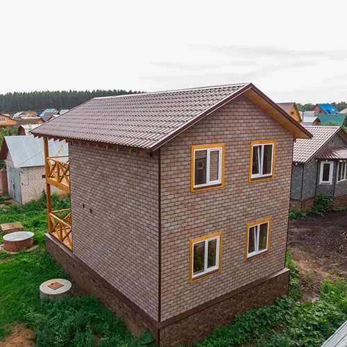 Плитка фасадная ТЕХНОНИКОЛЬ HAUBERK Камень Травертин от магазина ЛесКонПром.ру