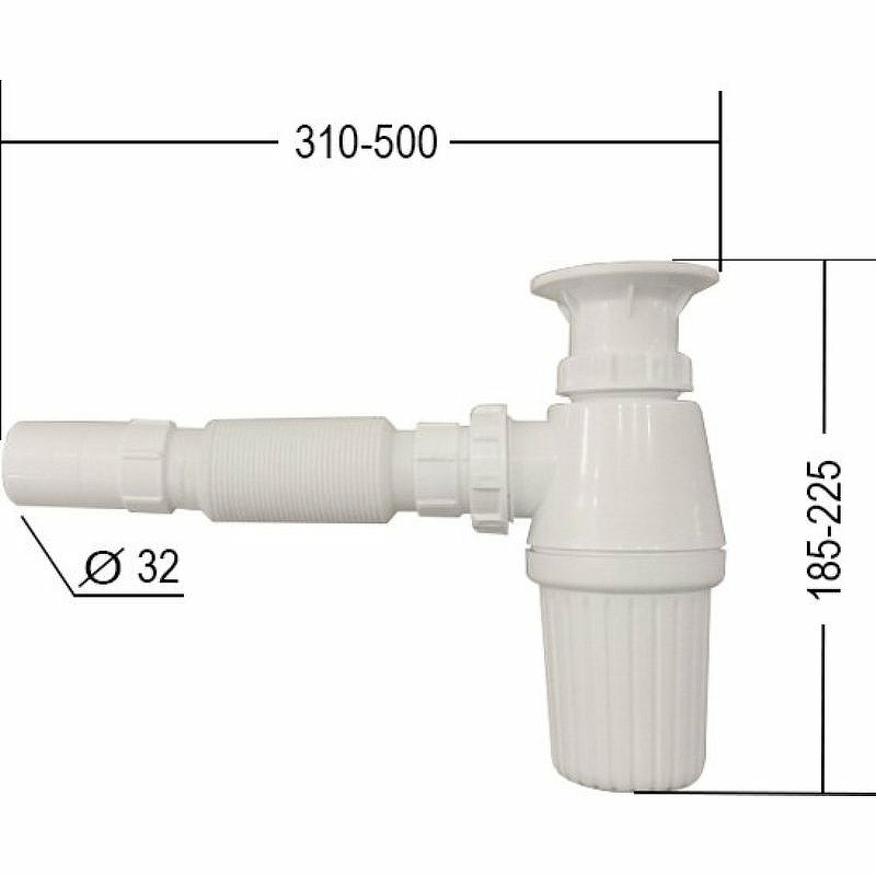 Сифон для раковины Serel TP08 Белый от магазина ЛесКонПром.ру