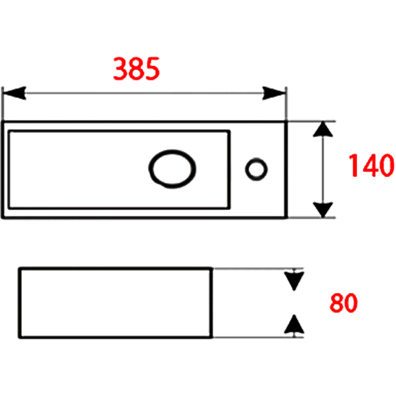 Раковина Mira 38 L MR-3814L Белая от магазина ЛесКонПром.ру