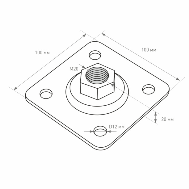 Металлическая пластина с регулируемой гайкой от магазина ЛесКонПром.ру