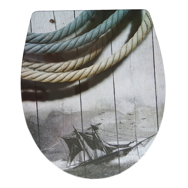 Сиденье для унитаза дюропласт микролифт декор Канаты от магазина ЛесКонПром.ру