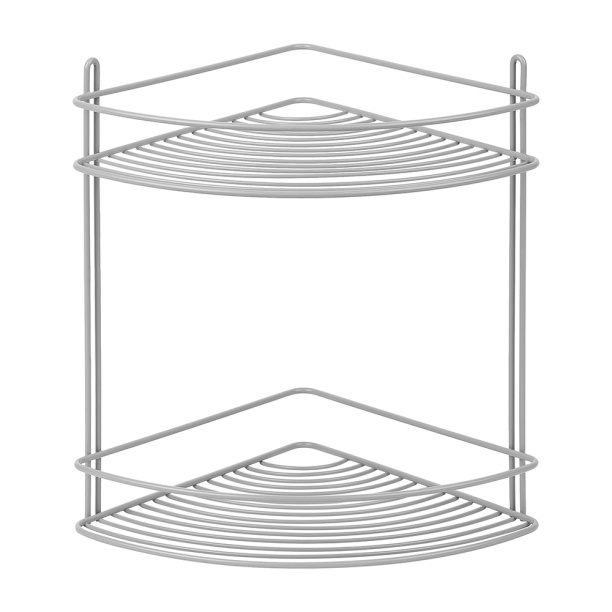 Полка сетчатая ЧМЗ 2-ярусная угловая серая от магазина ЛесКонПром.ру