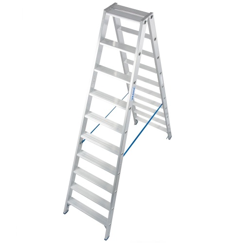 Стремянка алюминиевая двухсторонняя Krause Stabilo 2х10 ступеней (арт. 124777) от магазина ЛесКонПром.ру