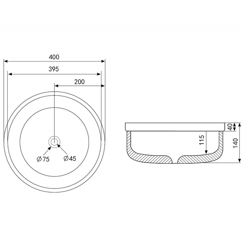 Раковина-чаша Abber Bequem 40 AC2103MG Серая матовая от магазина ЛесКонПром.ру