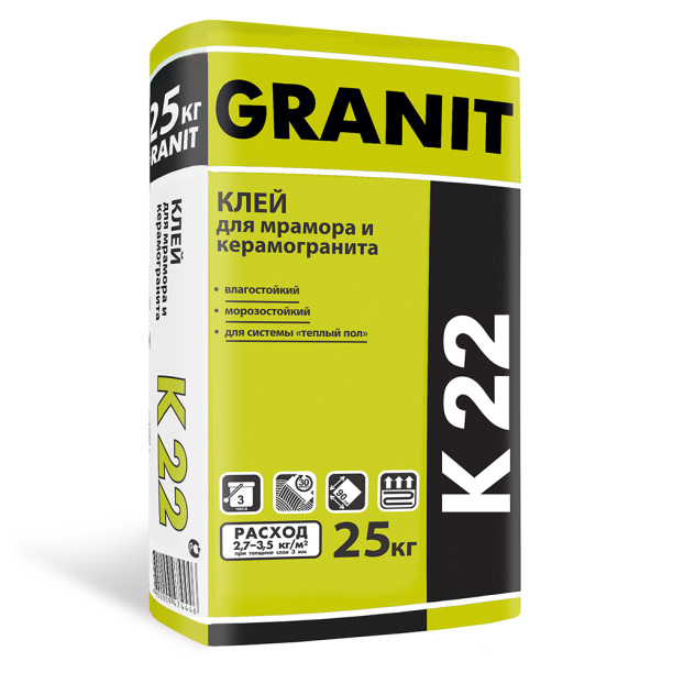 Клей для плитки GRANIT K 22, 25 кг от магазина ЛесКонПром.ру