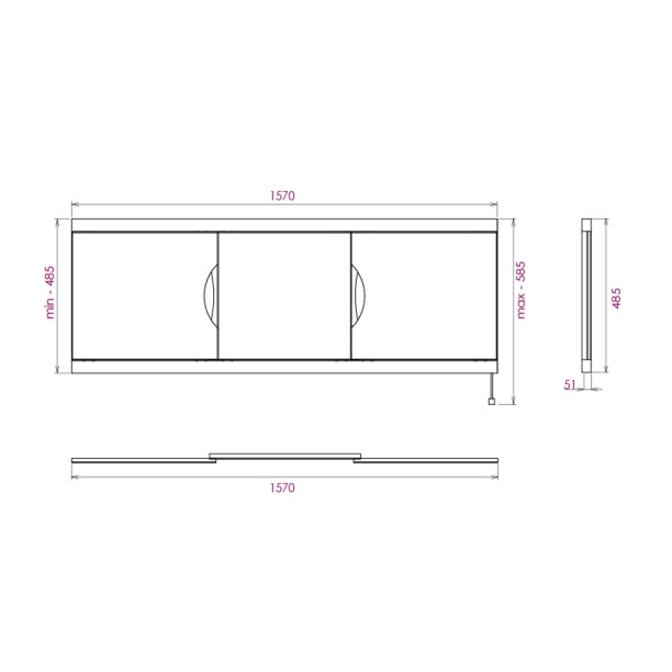 Панель для ванны Onika Лагуна 157 см белая от магазина ЛесКонПром.ру