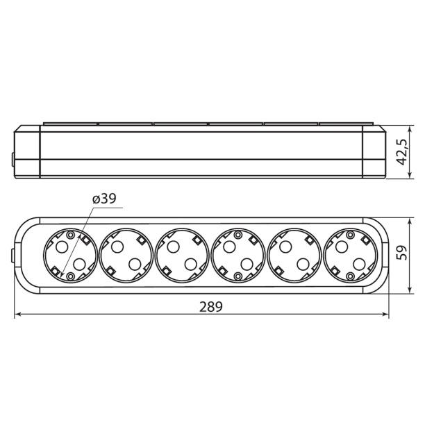 Колодка TDM ELECTRIC 6 гнезд с заземлением от магазина ЛесКонПром.ру