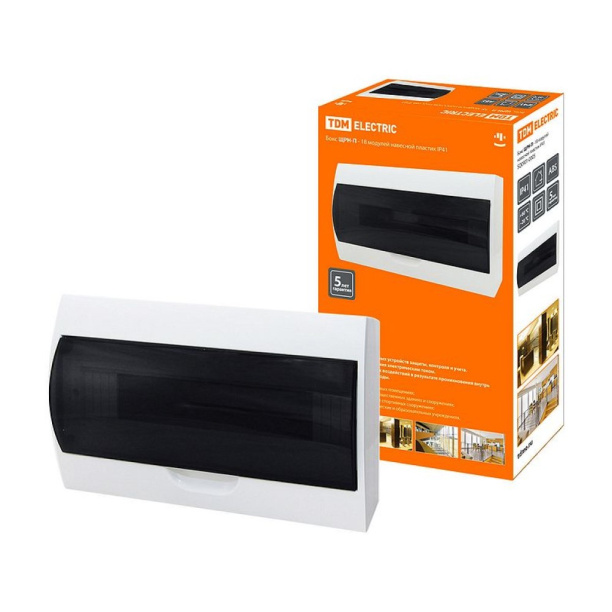 Ящик пластиковый наружный TDM ЩРН-П-18 от магазина ЛесКонПром.ру