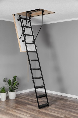 Чердачная стальная  со стальными ступенями METAL T3 EXTRA с люком 60Х140, H 280см OMAN от магазина ЛесКонПром.ру