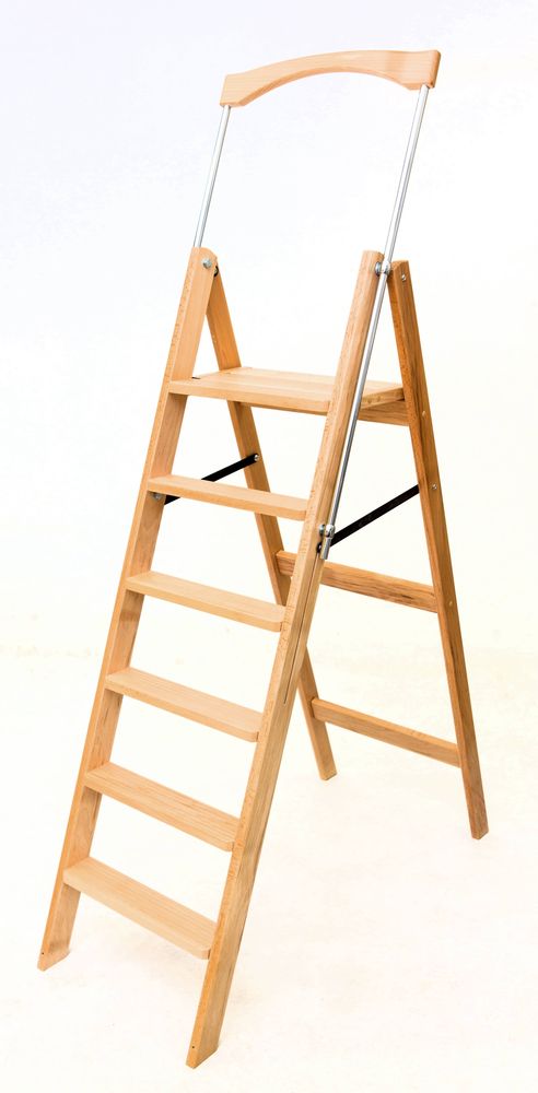 Стремянка деревянная Hoz-Block Серж 6 ступеней Светлая (арт. СДР-6С) от магазина ЛесКонПром.ру