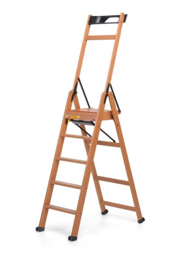 Стремянка Foppapedretti LaScala 5 ступеней  Орех от магазина ЛесКонПром.ру