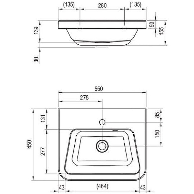 Раковина Ravak 10° 55 XJI01155000 Белая от магазина ЛесКонПром.ру
