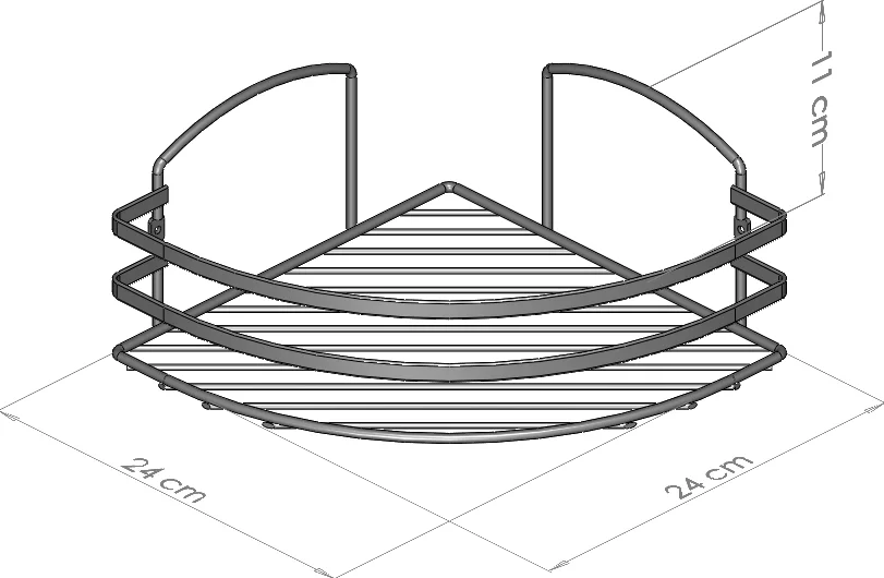 Полка Tekno-tel LM007SSS угловая, серебристая от магазина ЛесКонПром.ру