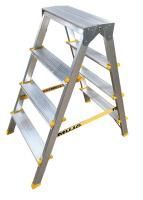 Двухсторонняя стремянка алюминиевая  Алюмет 4 ступени арт. AD 7204 от магазина ЛесКонПром.ру