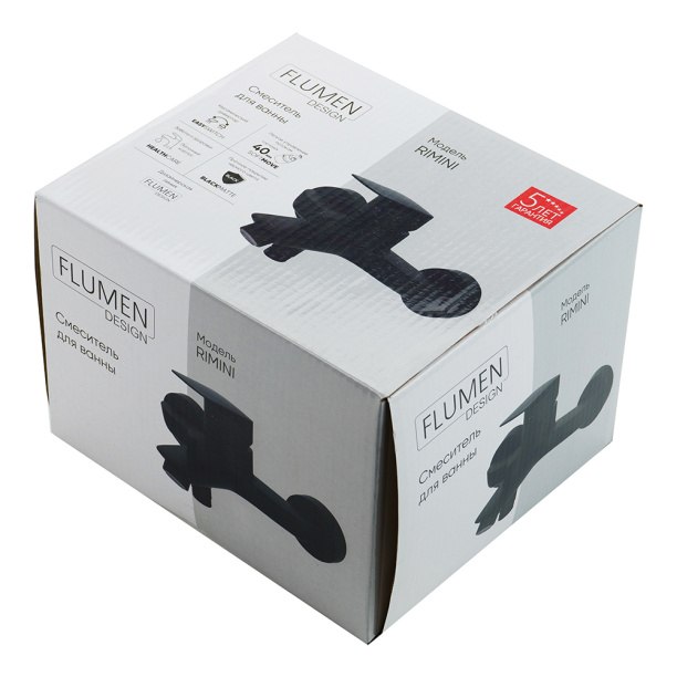 Смеситель для ванны FLUMEN DESIGN Rimini черный от магазина ЛесКонПром.ру