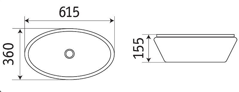 Раковина-чаша CeramaLux 60 7811АВ Черная глянцевая от магазина ЛесКонПром.ру