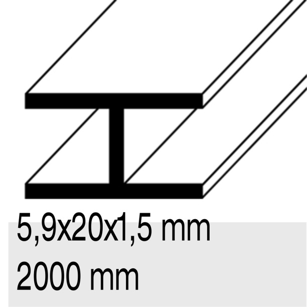 Профиль H-образный алюминиевый серебро 8,9x20x2000 мм толщина 1,5 мм от магазина ЛесКонПром.ру
