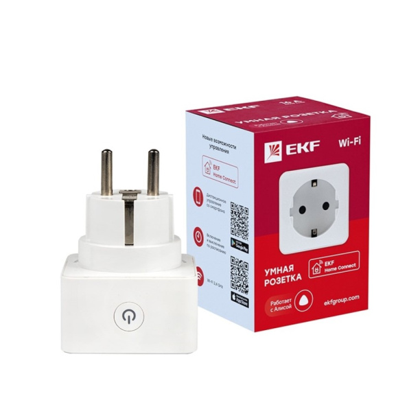 Умная розетка EKF Connect Wi-Fi белая от магазина ЛесКонПром.ру