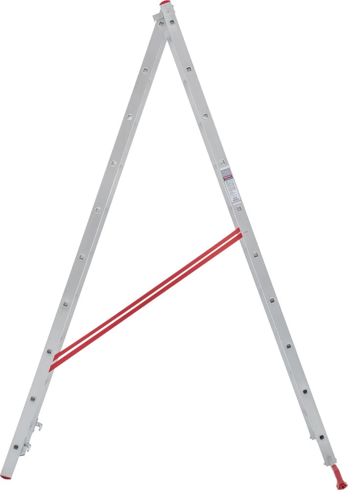 Лестница алюминиевая двухсекционная полупрофессиональная Новая Высота 2x10 арт. 2220210 от магазина ЛесКонПром.ру