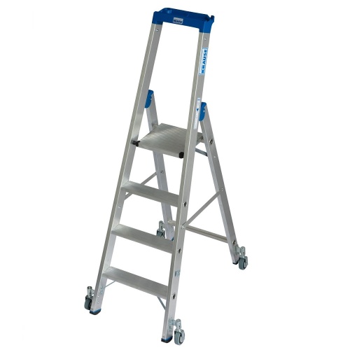 Стремянка алюминиевая Krause Stabilo с роликами 4 ступени (арт. 124616) от магазина ЛесКонПром.ру