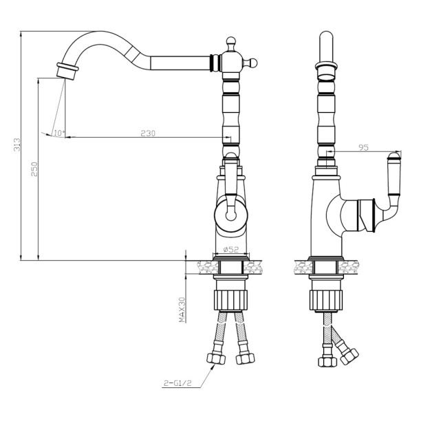 Смеситель для кухни Esko Florence от магазина ЛесКонПром.ру