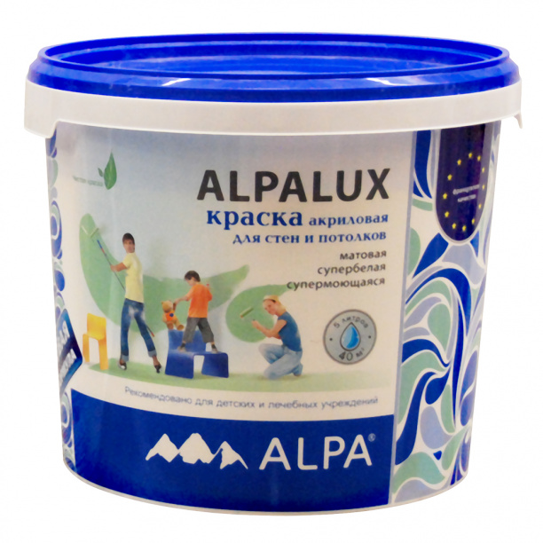 Краска для внутренних и наружных работ Alpalux 5 л белая (база A) ALPA от магазина ЛесКонПром.ру