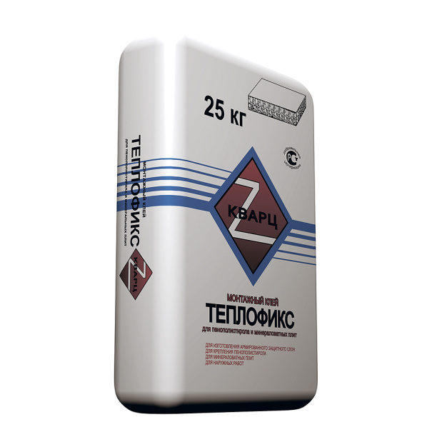Клей для теплоизоляции КВАРЦ Теплофикс 25 кг от магазина ЛесКонПром.ру