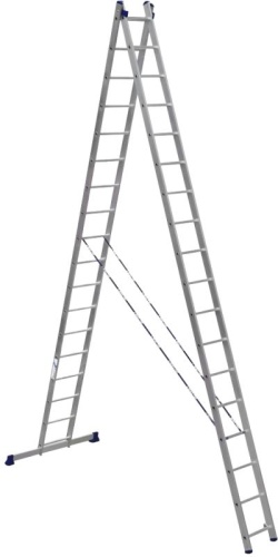 Лестница алюминиевая двухсекционная полупрофессиональная  Алюмет 2x17 арт.6217 от магазина ЛесКонПром.ру