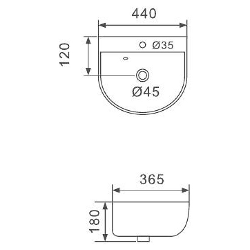 Раковина Gappo 44 GT708 Белая от магазина ЛесКонПром.ру