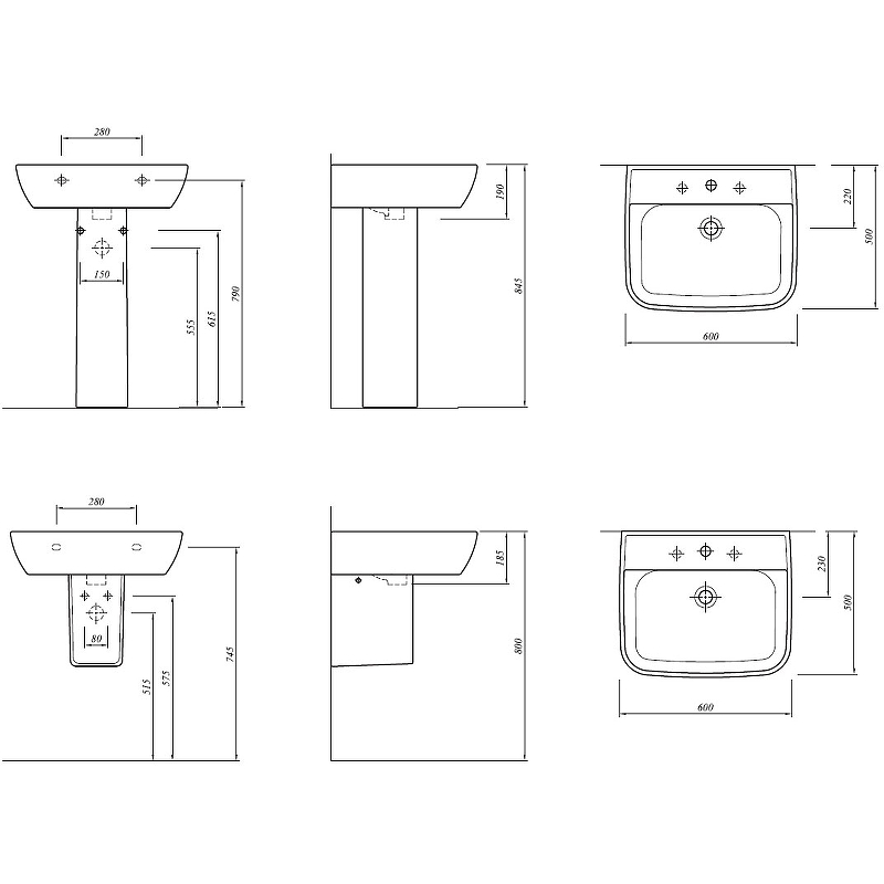 Раковина Kale Babel 60 310200200047 (7111110500) Белая от магазина ЛесКонПром.ру