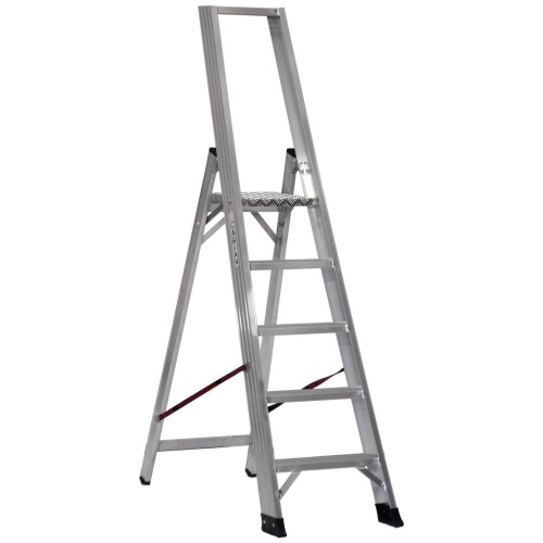 Стремянка профессиональная алюминиевая Cagsan Alesta 5 ступеней (арт. REG4) от магазина ЛесКонПром.ру