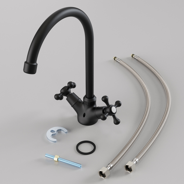 Смеситель для кухни FLUMEN Werra чёрный от магазина ЛесКонПром.ру