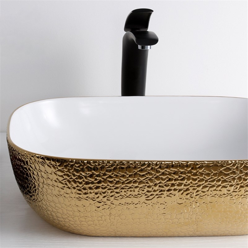 Раковина-чаша Mira 46 MR-4632WG Белая Золото от магазина ЛесКонПром.ру