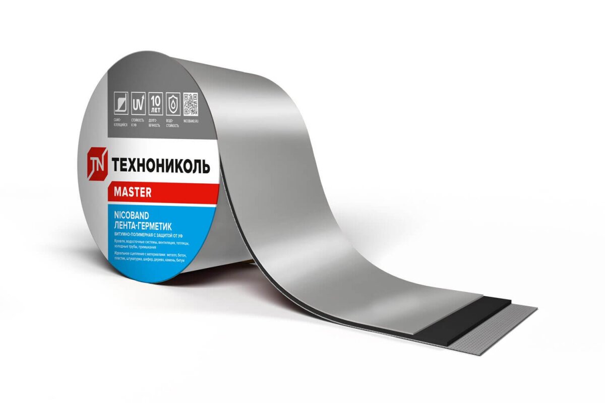 Лента самоклеящаяся Nicoband, 10 м х 30 см, серебристый от магазина ЛесКонПром.ру