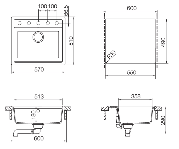 Кухонная мойка NEMO 60 CRISTALITE 700324 SCHOCK от магазина ЛесКонПром.ру