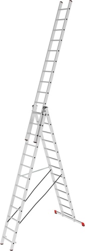 Лестница алюминиевая трехсекционная полупрофессиональная Новая Высота 3x13 арт. 2230313 от магазина ЛесКонПром.ру
