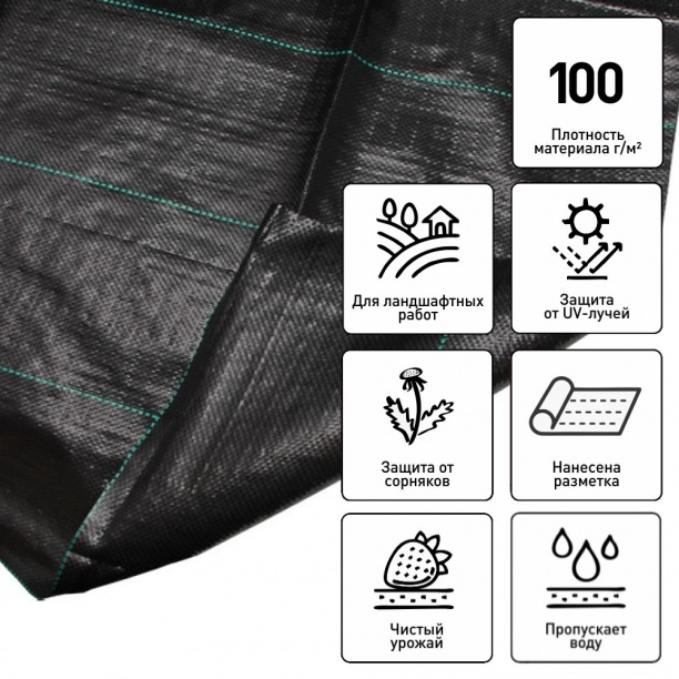 Агроткань черная 1,1х10 м от магазина ЛесКонПром.ру