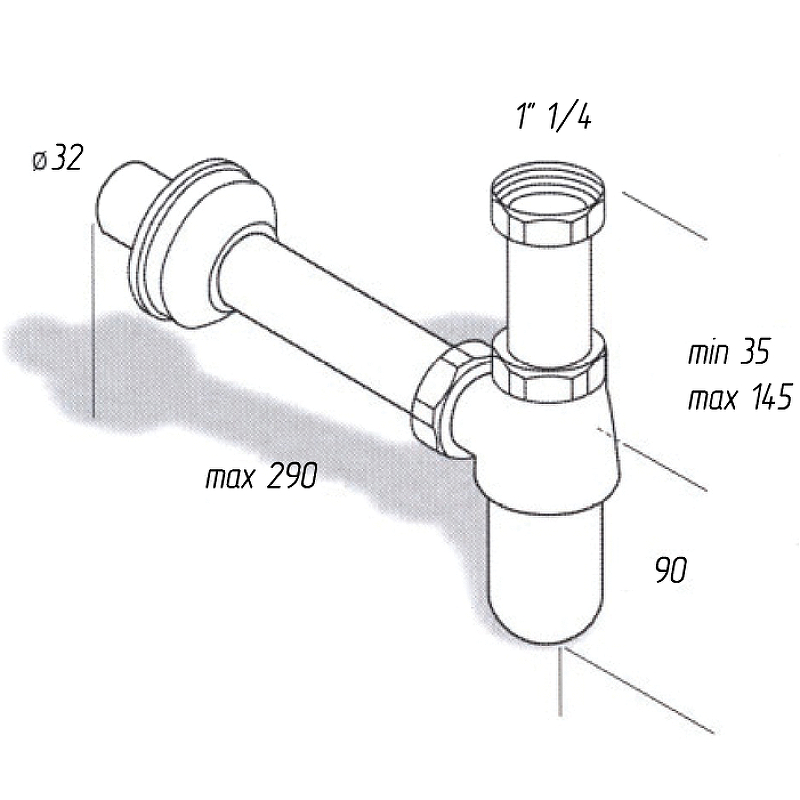 Сифон для раковины Migliore Ricambi 17940 Медь от магазина ЛесКонПром.ру