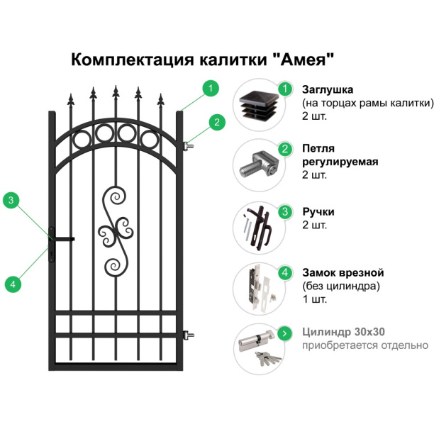 Калитка Амея 1х1,9 м от магазина ЛесКонПром.ру