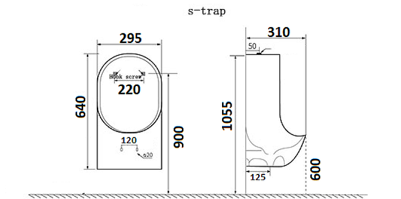 Писсуар CeramaLux Х541S подвесной Белый от магазина ЛесКонПром.ру