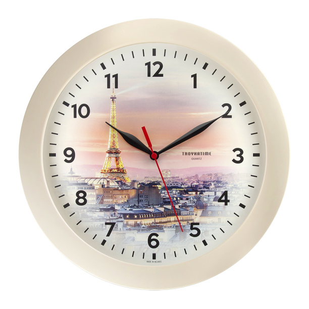 Часы настенные круглые d29 см бежевые от магазина ЛесКонПром.ру