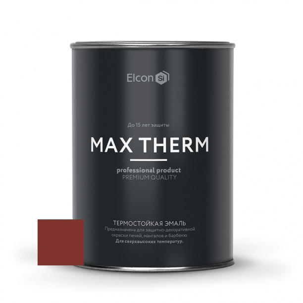 Эмаль термостойкая Elcon +700C Max Therm 0,8 кг RAL3009 красно-коричневая от магазина ЛесКонПром.ру