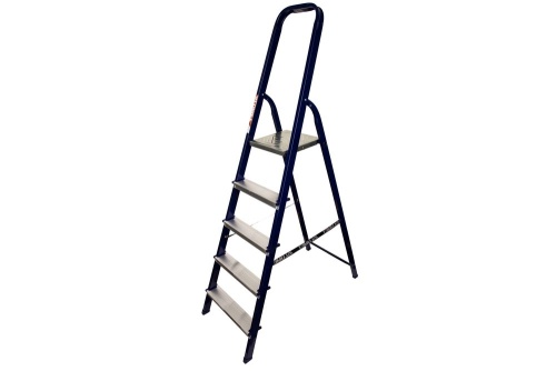 Стремянка стальная окрашенная с алюминиевыми ступенями АЛЮМЕТ 5 ступеней (арт. М8405) от магазина ЛесКонПром.ру