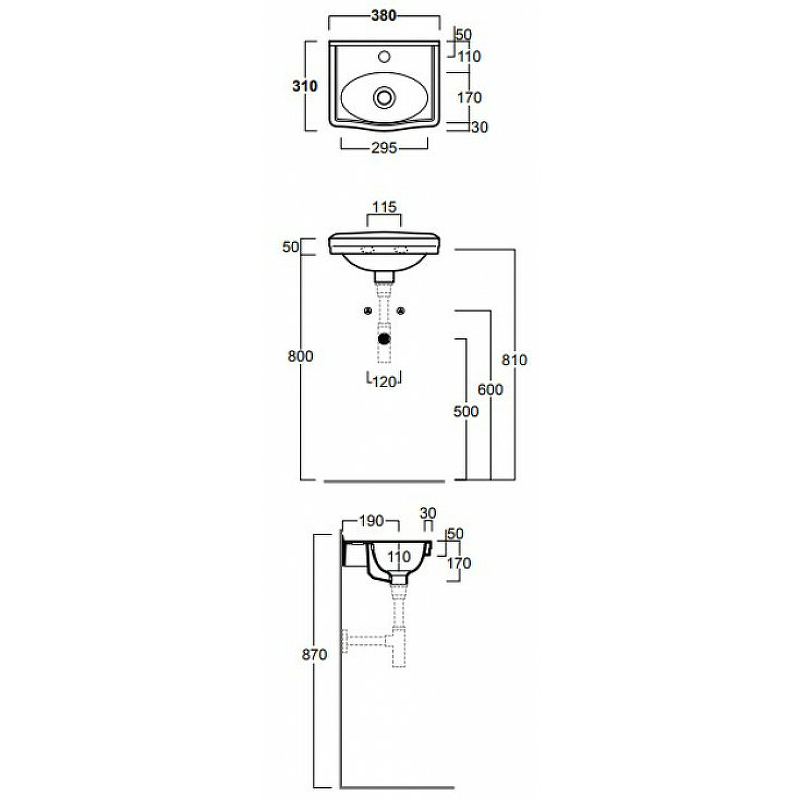 Раковина Simas Londra 38 LO944bi*1 Белая от магазина ЛесКонПром.ру