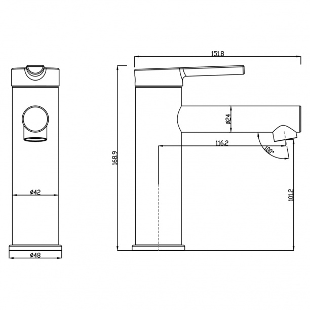 Смеситель для раковины Swedbe Diana черный от магазина ЛесКонПром.ру