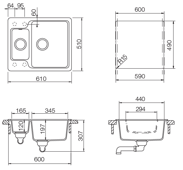 Кухонная мойка CAMBRIDGE 60 CRISTALITE 700716 SCHOCK от магазина ЛесКонПром.ру
