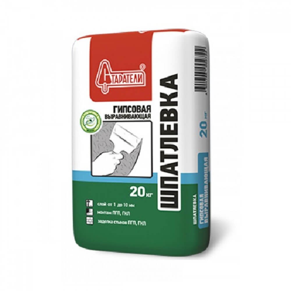 Смесь сухая шпатлевочная Старатели гипсовая выравнивающая 20 кг от магазина ЛесКонПром.ру