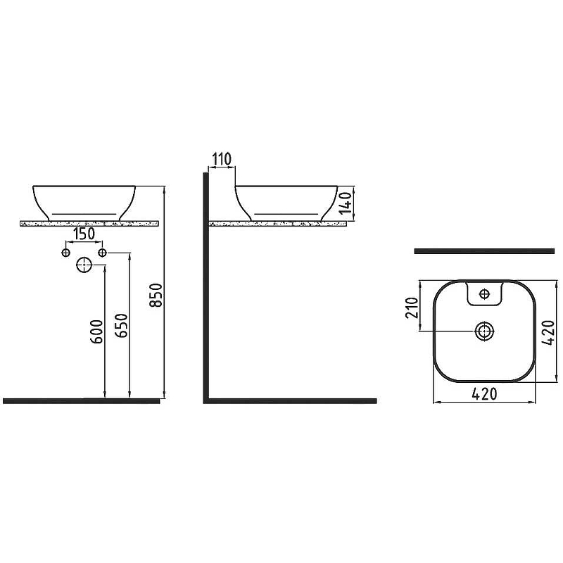 Раковина-чаша Bien Motto 42 MTLG04201FD1W5000 Белая от магазина ЛесКонПром.ру